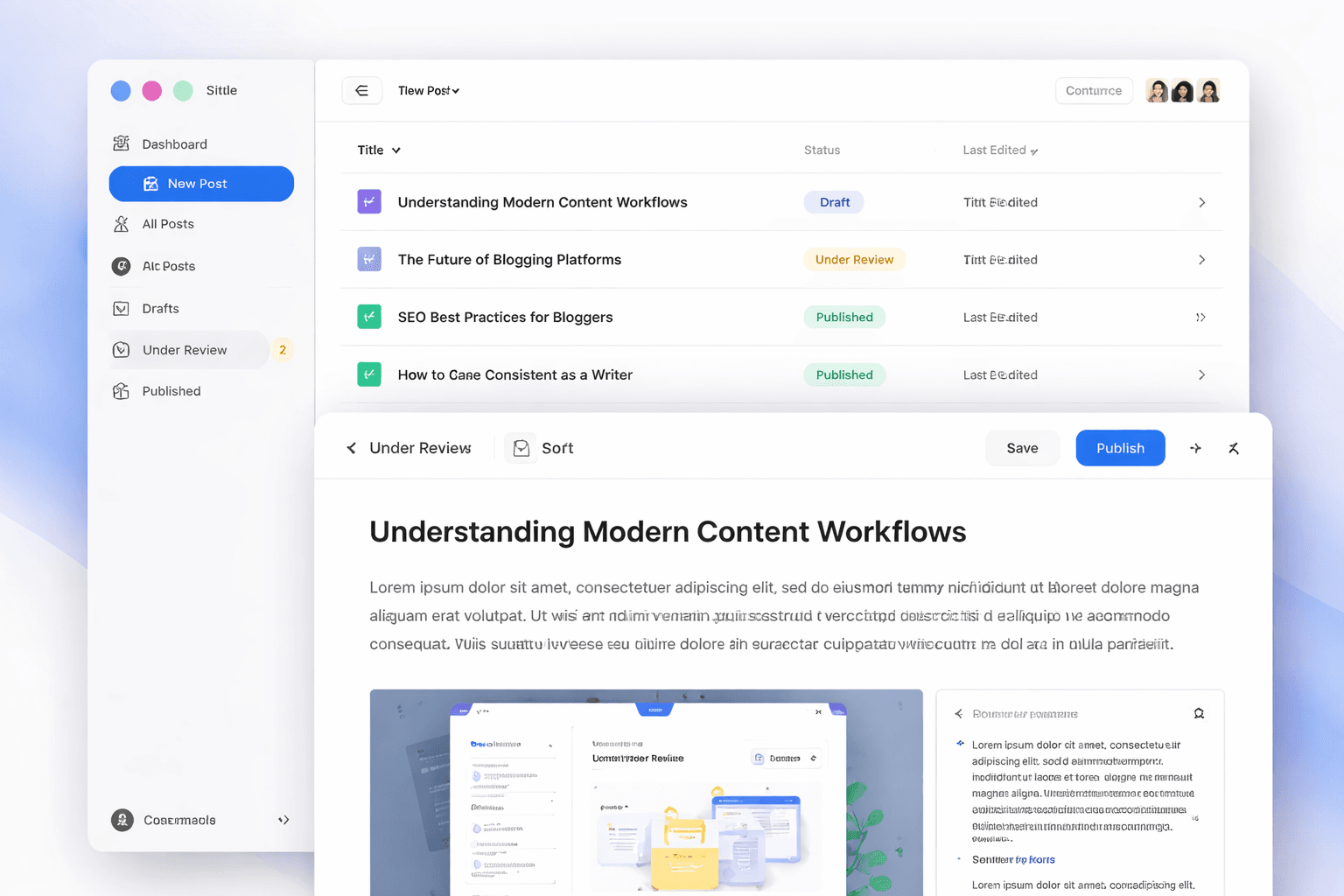 Blog platform preview